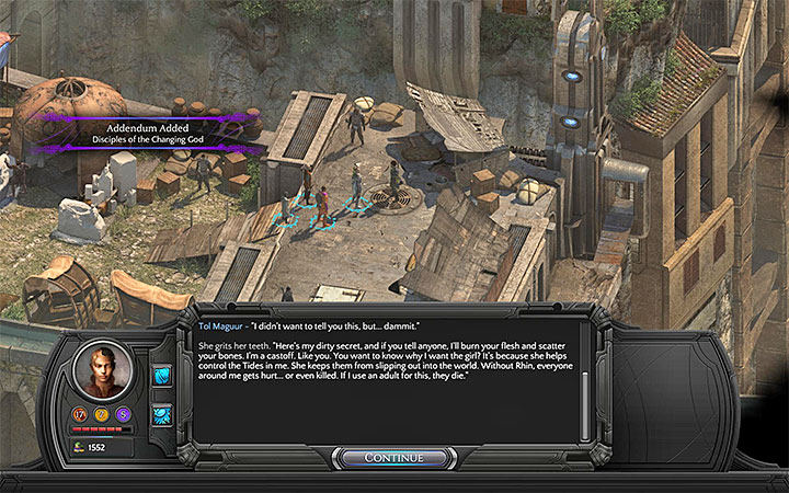 Tol Maguur can be persuaded to reveal the truth about herself - Disciples of the Changing God - side quest walkthrough | Circus Minor - Sagus Cliffs: Circus Minor - Torment: Tides of Numenera Game Guide