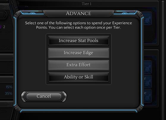 Before you reach next experience tier, you must complete four steps which will develop your character. - Experience System | Gameplay basics - Gameplay basics - Torment: Tides of Numenera Game Guide