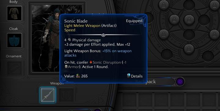 Before equipping a weapon, you should check the type of damage it inflicts and its base stat. - Types of damage | Combat and crisis - Combat and crisis - Torment: Tides of Numenera Game Guide