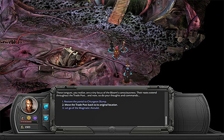 Unlock one of the two possible passages. - Dracogens Price - main quest walkthrough | Memoviras Courtyard - Bloom: Memoviras Courtyard - Torment: Tides of Numenera Game Guide