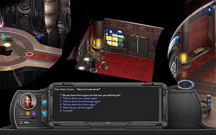 Ask Genjes for a tour around the port. - Dracogens Price - main quest walkthrough | Memoviras Courtyard - Bloom: Memoviras Courtyard - Torment: Tides of Numenera Game Guide