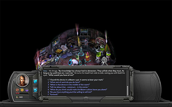 Ioxu can give some answers, but its not mandatory to meet with him - A Hilt Without a Blade - side quest walkthrough | Vast Interior - Bloom: Vast Interior - Torment: Tides of Numenera Game Guide