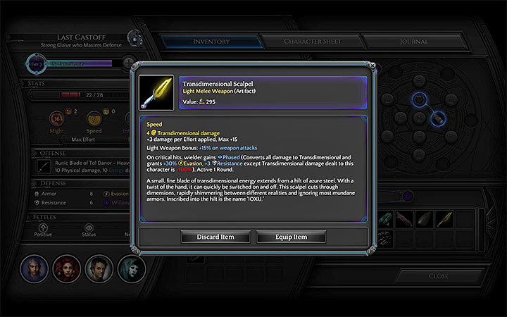 The ready item - Where to obtain the scalpel for opening Maws in Bloom? - Puzzles and additional activities - Torment: Tides of Numenera Game Guide