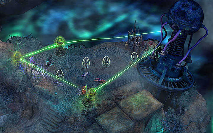 You can imprison the enemies by activating the pylons - The Right To Exist - main quest walkthrough | The Finale - The Finale - Torment: Tides of Numenera Game Guide