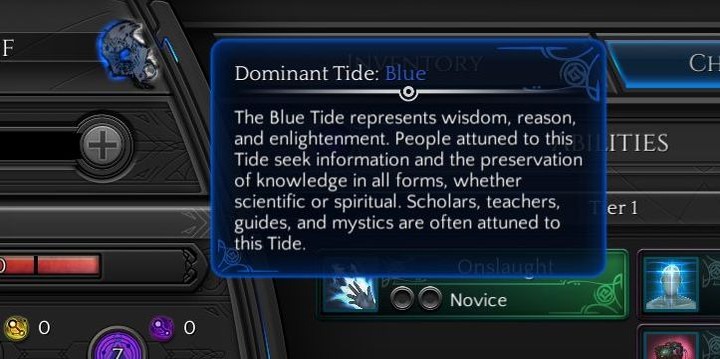 You can check your dominant Tide in your characters tab - Tides - How to Read Them? | Gameplay basics - Gameplay basics - Torment: Tides of Numenera Game Guide