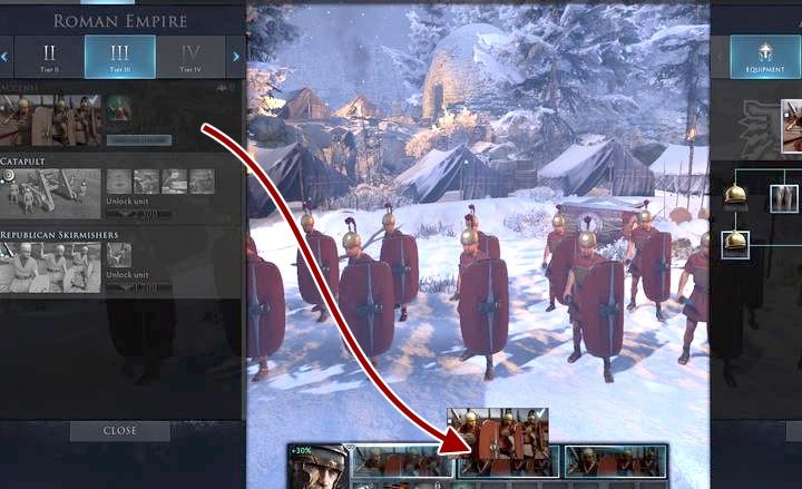 Drag the units to the bottom bar in order to select a team consisting of selected squads. - How to start the game in Total War: Arena? - Gameplay Basics - Total War Arena Game Guide