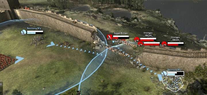 Place your javelins next to the crossings where they cannot be successfully attacked. Remember that javelin throwers fire has a low angle - your unit wont be able to hit the opponents behind the wall. - Velites in Total War: Arena - Units, Items & Tips - Total War Arena Game Guide