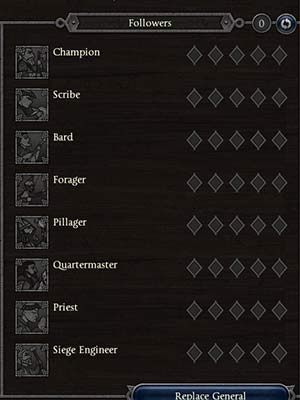 Skills (Followers) are located on the right side of the character screen. When you get enough experience points, you will receive a skill point which you can then spend on one of your followers. - Skills & Abilities of characters in Total War Saga Thrones of Britannia - Characters - Total War Saga: Thrones of Britannia Game Guide