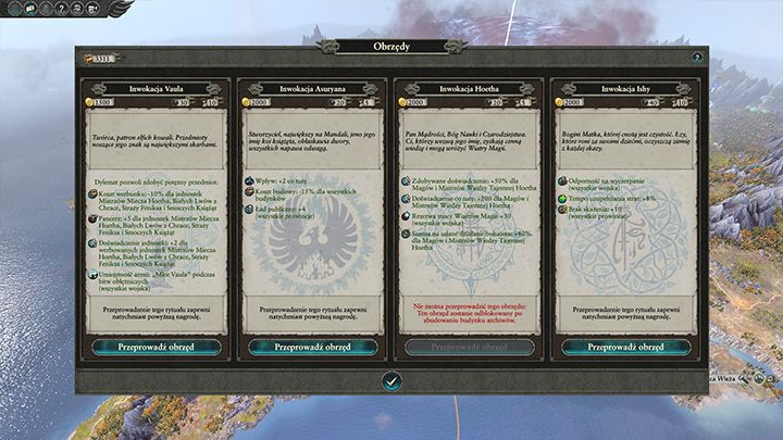 The rituals may provide different bonuses for your faction. - Rituals and Eagle Gates | Campaign Map Gameplay - Campaign Map Gameplay - Total War: Warhammer II Game Guide