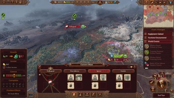 There are some buttons in the upper left corner of the screen - Total War Warhammer 3: User Interface - Campaign Map - Total War Warhammer 3 Guide
