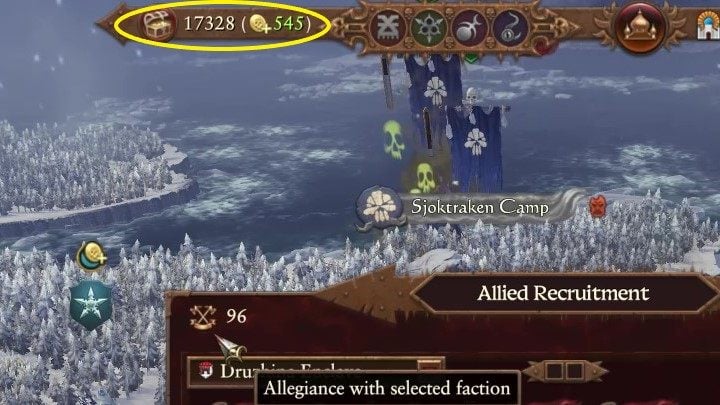 Here you'll see the status of your treasury - Total War Warhammer 3: User Interface - Campaign Map - Total War Warhammer 3 Guide