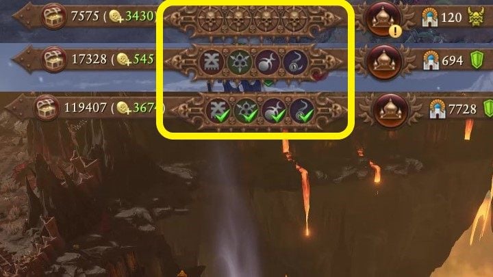 The symbols of the gods of Chaos are right next to it - Total War Warhammer 3: User Interface - Campaign Map - Total War Warhammer 3 Guide