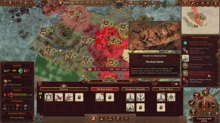 If you already have a settlement in a given province, while another one is uninhabited, there is a chance (which can be increased with technologies and buildings) that you will take over the deserted town automatically - without any engagement from your end - Total War Warhammer 3: Khorne - unique mechanics - Khorne - Total War Warhammer 3 Guide