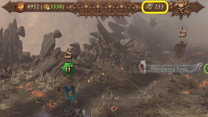 You can see their current status at the top of the screen in the middle - Total War Warhammer 3: Tzeentch - unique mechanics - Tzeentch - Total War Warhammer 3 Guide