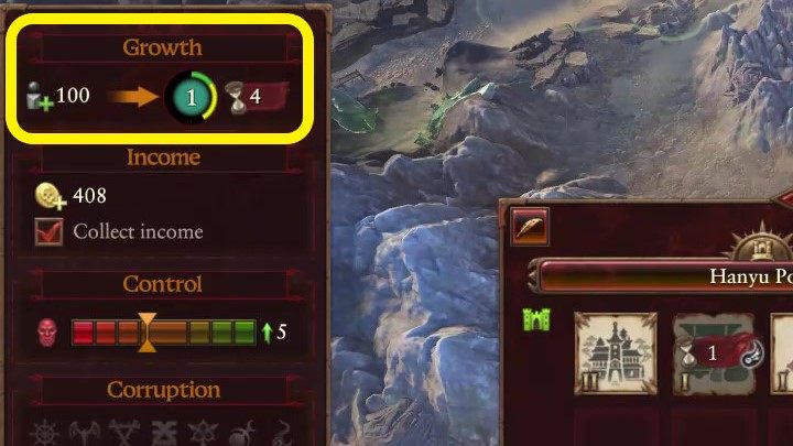 You can check the development of your settlement on the left side of the screen - at the top of the province panel - Total War Warhammer 3: Settlement development, buildings and climate - Basics - Total War Warhammer 3 Guide