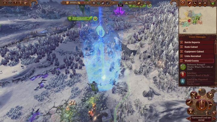 To start the quest, you need to reach the blue pillars that will appear on the map - Total War Warhammer 3: Equipment and missions - details - Lords and heroes - Total War Warhammer 3 Guide