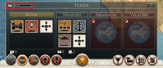 After pressing 2 key you can get to the details of the province - Interface | Strategic map - Strategic map - Total War: Rome II Game Guide