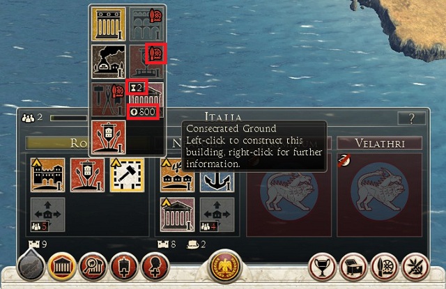 Always use empty building spots - Expansion and development of the province | Strategic map - Strategic map - Total War: Rome II Game Guide