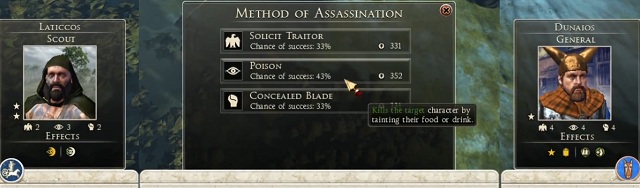 Since the initial attributes of each character class are different, it is easy to note that spies are extremely effective against champions and champions can easily eliminate dignitaries - Characters | Army - Army - Total War: Rome II Game Guide