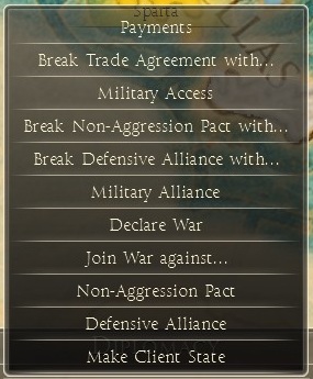 List of proposals looks like this - Diplomacy | Politics - Politics - Total War: Rome II Game Guide