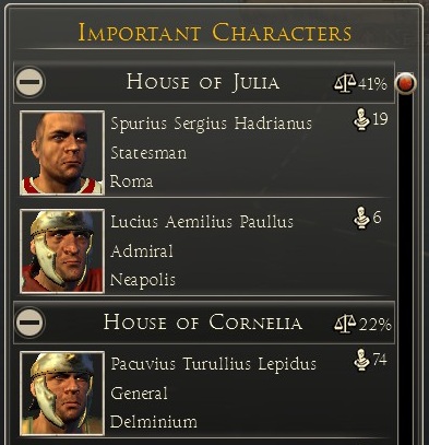 On the right side of the window you can get to know details about your faction (culture, regions and provinces owned, capital, treasury and prosperity) - Domestic policy | Politics - Politics - Total War: Rome II Game Guide