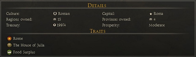 Empire window shows the influence of your country on the world situation - Domestic policy | Politics - Politics - Total War: Rome II Game Guide
