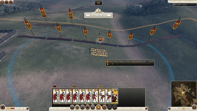 First objective: move projectile units several dozen meters ahead, to the edge of the hill - thanks to that youll be able to observe enemy maneuvers - Prologue | Total War: Rome II - Game Guide - Total War: Rome II Game Guide