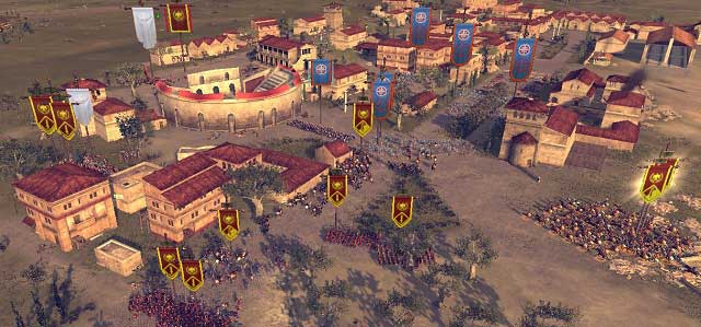 Cavalry (right flank) is about to attack mob in the city. - Prologue | Total War: Rome II - Game Guide - Total War: Rome II Game Guide