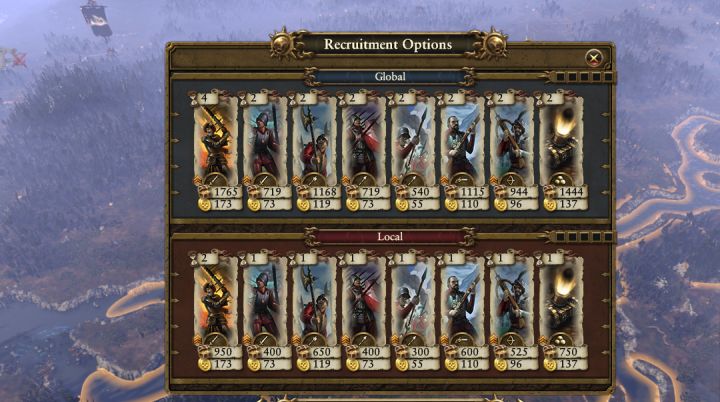 Two types of recruitment - local and global. - Managing your army | Army - Army - Total War: Warhammer Game Guide