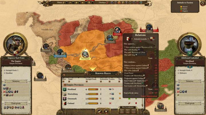 Terrains marked as red are hostile towards your faction. - War preparations - Tips for a good start - Total War: Warhammer Game Guide
