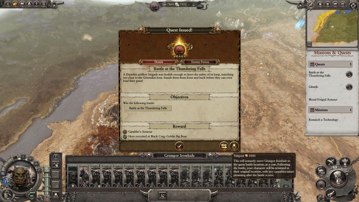 You can teleport to the mission at any time. - Greenskins Campaign Walkthrough and Tips - Greenskins - Total War: Warhammer Game Guide