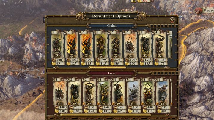 You will be able to recruit any type of unit. - Developing Greenskins Provinces - Greenskins - Total War: Warhammer Game Guide