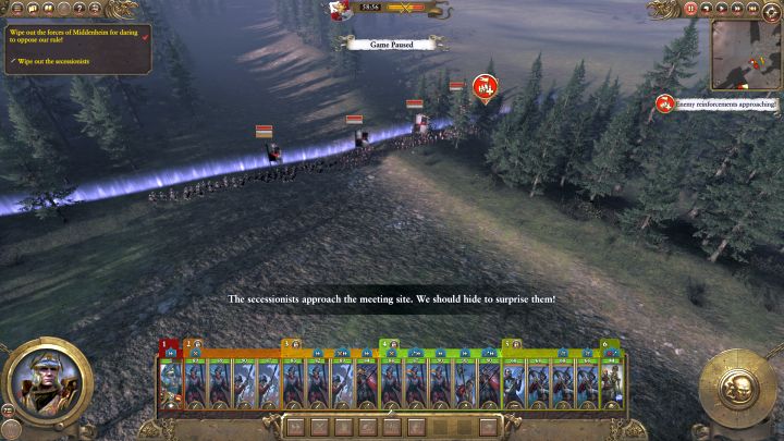 After a short while enemy reinforcements will arrive from the south. - Empire Campaign Walkthrough and Tips - Empire - Total War: Warhammer Game Guide