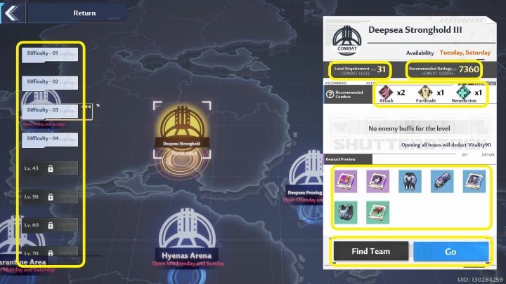 After selecting an adventure, you will also be able to set the difficulty level (on the left) - Tower of Fantasy: Joint Operation - Adventure - Tower of Fantasy Guide