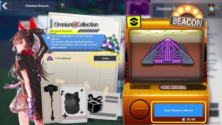 Pressing the Go button displays the card pictured above - Tower of Fantasy: Omnium Beacon - Adventure - Tower of Fantasy Guide