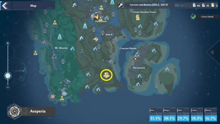 You'll find Lucia in the southern part of the map, in the Crown Mines - Tower of Fantasy: Lucia - boss, how to beat? - World Boss - Tower of Fantasy Guide