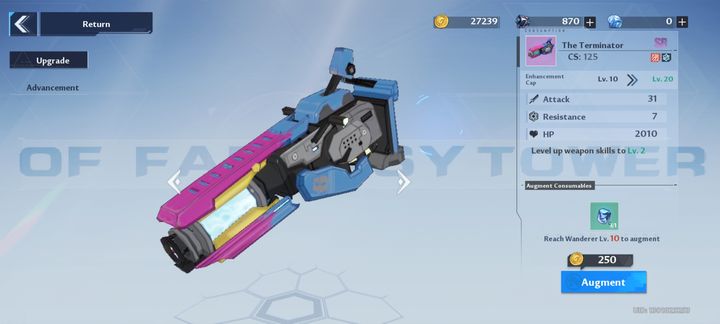 You need specific resources, such as Cores, to enhance weapons to high levels - Tower of Fantasy: Enhancing weapons - Basics - Tower of Fantasy Guide