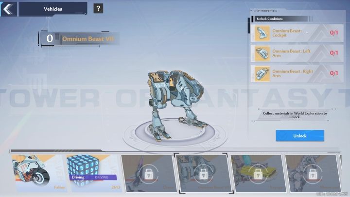 Unlocking Omnium Beast VII requires obtaining 3 parts - Tower of Fantasy: Vehicles - list of all, how to unlock? - Basics - Tower of Fantasy Guide