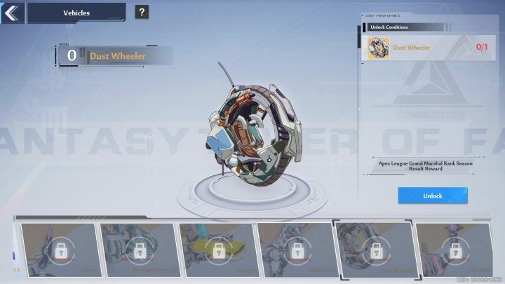 Dust Wheeler is a reward for reaching the rank of Grand Marshal in one of the Apex League seasons - Tower of Fantasy: Vehicles - list of all, how to unlock? - Basics - Tower of Fantasy Guide