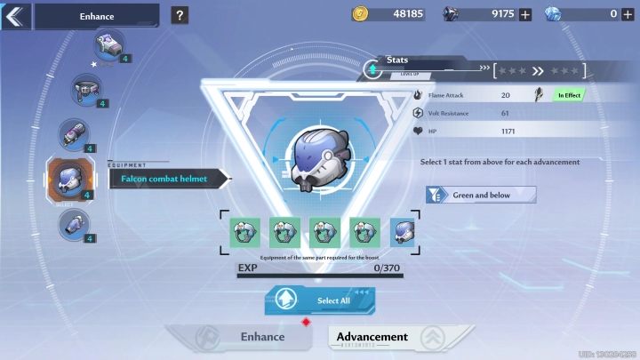 You can also upgrade your armor thanks to the Advancement option - Tower of Fantasy: Equipment - Basics - Tower of Fantasy Guide