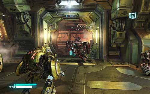 After Megatrons speech move to the computer on the right and pick up a battery - Walkthrough - Chapter 1 - The Exodus - Walkthrough - Transformers: Fall of Cybertron Game Guide & Walkthrough