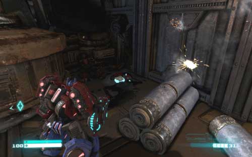 Transform into the truck and start driving along the road - Chapter 3 - Metroplex Heeds the Call - p. 1 - Walkthrough - Transformers: Fall of Cybertron Game Guide & Walkthrough