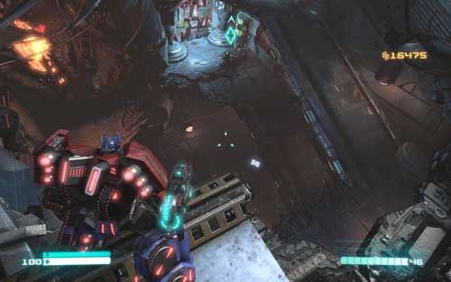 Return to the previous location, open steel doors and wait until Metroplexy destroy group of enemies - Chapter 3 - Metroplex Heeds the Call - p. 1 - Walkthrough - Transformers: Fall of Cybertron Game Guide & Walkthrough
