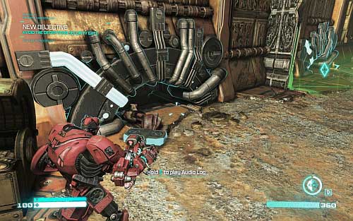 After that stand near pillar on the left and wait until patrol move through - Chapter 4 - Eye of the Storm - p. 2 - Walkthrough - Transformers: Fall of Cybertron Game Guide & Walkthrough