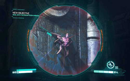 In the next location you will encounter enemies - Chapter 5 - Cut and Run - p. 1 - Walkthrough - Transformers: Fall of Cybertron Game Guide & Walkthrough