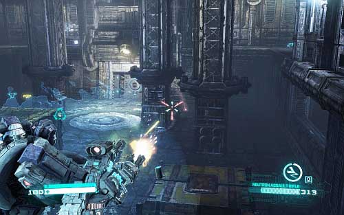 Get back on the main road and follow the pointer which will lead you to the closed room, where you Decepticons will attack you - Chapter 5 - Cut and Run - p. 2 - Walkthrough - Transformers: Fall of Cybertron Game Guide & Walkthrough