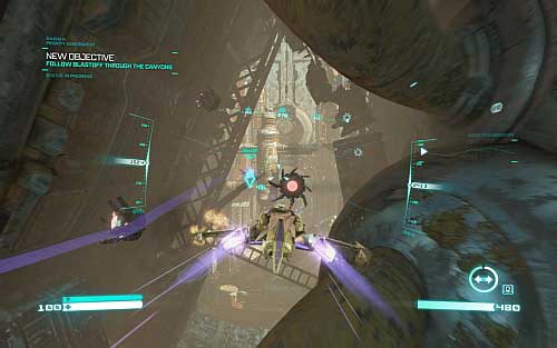 During the flight flying mines will attack Blastoff - Chapter 6 - Death from Above - p. 1 - Walkthrough - Transformers: Fall of Cybertron Game Guide & Walkthrough