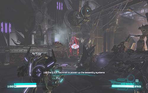 Press Q to call Laserbeak and pick up Techvolt rifle - Chapter 9 - Megatron Returns - Walkthrough - Transformers: Fall of Cybertron Game Guide & Walkthrough