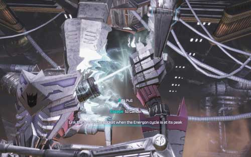 Now move to the lever and pull it - Chapter 9 - Megatron Returns - Walkthrough - Transformers: Fall of Cybertron Game Guide & Walkthrough