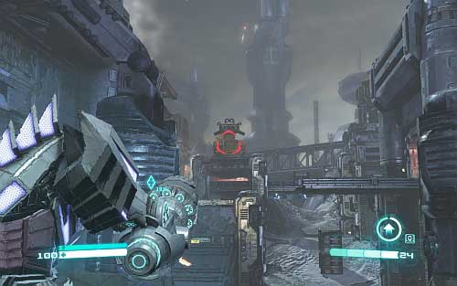 Return down, pass through doors and follow the pointer - Chapter 10 - The Final Counton - p. 1 - Walkthrough - Transformers: Fall of Cybertron Game Guide & Walkthrough